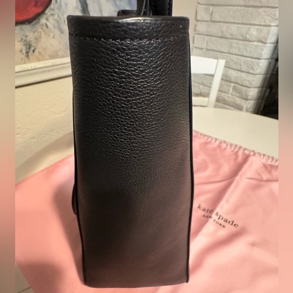 NWT Kate Spade Infinite Triple Compartment tote in black pebbled leather. - Picture 3 of 8